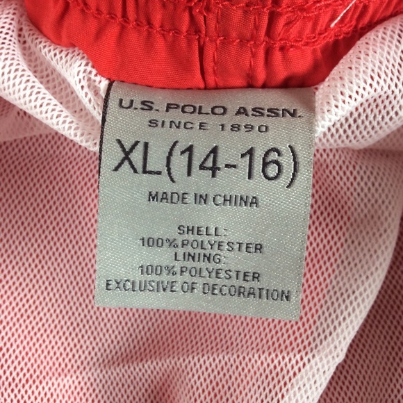 U.S. Polo Assn. Boys Swim Shorts Swim Trunks Size XL 14-16 Red Blue NWT - Picture 10 of 12